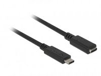 Produktbild: Delock USB-Kabel USB 3.2 Gen1 (USB 3.0 / USB 3.1 Gen1) USB-C&reg; Stecker, USB-C&reg; Buchse 2.00 m Schwarz 85542