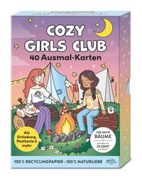 Produktbild: Cozy Girls Club: 40 hochwertige Karten | Entspannt Ausmalen, Gestalten, Verschenken oder Behalten