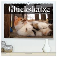 Produktbild: Gl&uuml;ckskatze - Mit Zitaten zum Thema Gl&uuml;ck (hochwertiger Premium Wandkalender 2026 DIN A2 quer), Kunstdruck in Hochglanz