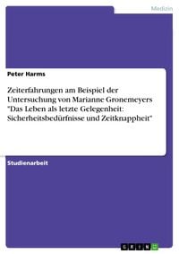 Produktbild: Zeiterfahrungen am Beispiel der Untersuchung von Marianne Gronemeyers "Das Leben als letzte Gelegenheit: Sicherheitsbed&uuml;rfnisse und Zeitknappheit"