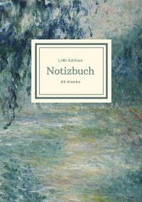 Produktbild: Notizbuch sch&ouml;n gestaltet mit Leseband - A5 Hardcover blanko - 100 Seiten 90g/m&sup2; - Motiv "Morgen an der Seine", Monet