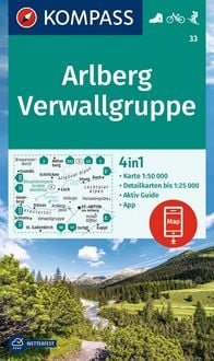 Produktbild: KOMPASS Wanderkarte 33 Arlberg, Verwallgruppe 1:50.000