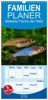 Produktbild: Familienplaner 2026 - Beliebte Fische der Welt mit 5 Spalten (Wandkalender, 21 x 45 cm) CALVENDO