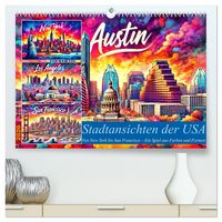 Produktbild: Stadtansichten der USA in Tusche (hochwertiger Premium Wandkalender 2026 DIN A2 quer), Kunstdruck in Hochglanz