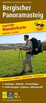 Produktbild: Publicpress Leporello Wanderkarte Bergischer Panoramasteig 1:30.000
