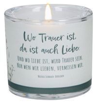 Produktbild: Glaswindlicht zur Trauer - Wo Trauer ist, da ist auch Liebe