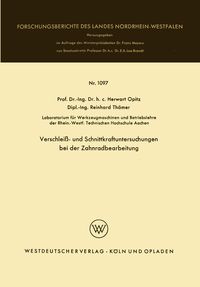 Produktbild: Verschlei&szlig;- und Schnittkraftuntersuchungen bei der Zahnradbearbeitung