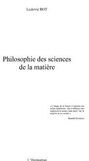 Produktbild: Philosophie des sciences de lamatiere