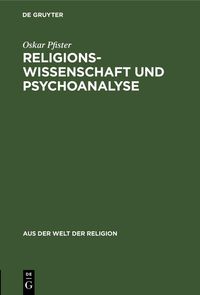 Produktbild: Religionswissenschaft und Psychoanalyse