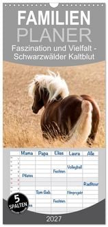 Produktbild: Familienplaner 2027 - Faszination und Vielfalt - Schwarzw&auml;lder Kaltblut mit 5 Spalten (Wandkalender, 21 x 45 cm) CALVENDO