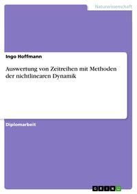 Produktbild: Auswertung von Zeitreihen mit Methoden der nichtlinearen Dynamik