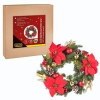 Produktbild: Idena Weihnachtskranz 15 LED 6h Timer &Oslash;40cm batteriebetrieben warmwei&szlig; f&uuml;r Innen
