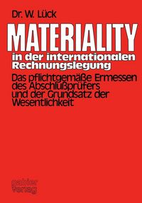 Produktbild: Materiality in der internationalen Rechnungslegung