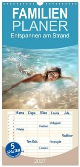 Produktbild: Familienplaner 2027 - Entspannen am Strand mit 5 Spalten (Wandkalender, 21 x 45 cm) CALVENDO