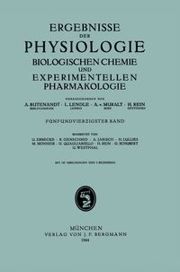 Produktbild: Ergebnisse der Physiologie Biologischen Chemie und Experimentellen Pharmakologie