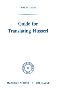 Produktbild: Guide for Translating Husserl
