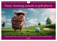 Produktbild: Funny charming animals as golf players (Wall Calendar 2026 DIN A4 landscape), CALVENDO 12 Month Wall Calendar