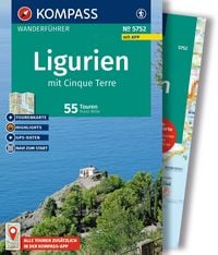 Produktbild: KOMPASS Wanderf&uuml;hrer Ligurien mit Cinque Terre, 50 Touren mit Extra-Tourenkarte
