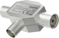 Produktbild: hama 00205237 Antennen-Verteiler, Koax-Stecker - 2 Koax-Kupplungen, Metall