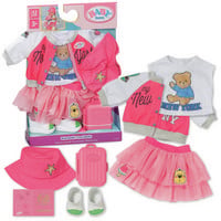 Produktbild: Zapf Creation BABY born Puppenkleidung Reiseoutfit rosa/wei&szlig; 43cm