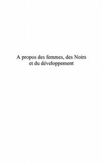 Produktbild: Propos des femmes des noirs et du developpement