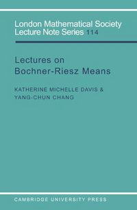 Produktbild: Lectures on Bochner-Riesz Means