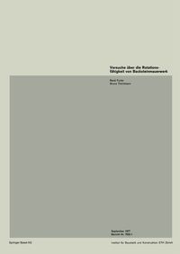Produktbild: Versuche &uuml;ber die Rotationsf&auml;higkeit von Backsteinmauerwerk