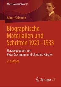 Produktbild: Biographische Materialien und Schriften 1921-1933