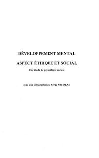 Produktbild: Developpement mental aspect ethique et s