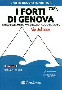 Produktbild: I Forti di Genova. Parco delle Mura, Val Bisagno, Golfo Paradiso. Carta escursionistica 1:25.000