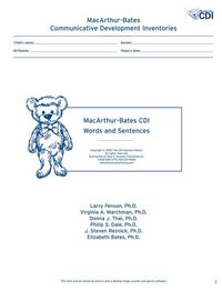 Produktbild: Macarthur-Bates Communicative Development Inventories (CDI) Words and Sentences, Desktop Scannable, English