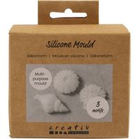 Produktbild: Creativ Company Silikonform, Seeigel, Schneckenmuschel, Muschel, H 1,5-2 cm, D 3,5-6 cm, 3 Stk