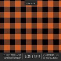 Produktbild: Orange Plaid Scrapbook Paper Pad 8x8 Decorative Scrapbooking Kit for Cardmaking Gifts, DIY Crafts, Printmaking, Papercrafts, Check Pattern Designer Pa