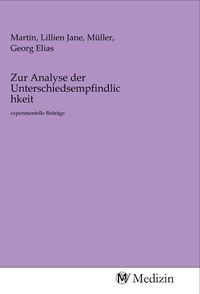 Produktbild: Zur Analyse der Unterschiedsempfindlichkeit