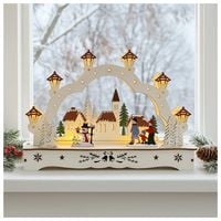 Produktbild: HTI-Living Lichterbogen Weihnachtsdorf mit Schneemann Natur