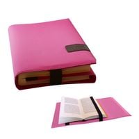 Produktbild: BookSKIN Buch Einband (Gr&ouml;&szlig;enverstellbar) in Hot-Pink mit Lesezeichen