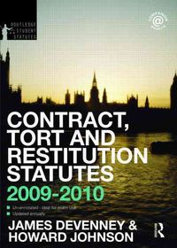 Produktbild: Contract, Tort and Restitution Statutes 2009-2010