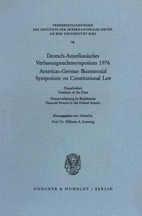 Produktbild: Deutsch-Amerikanisches Verfassungsrechtssymposium 1976.