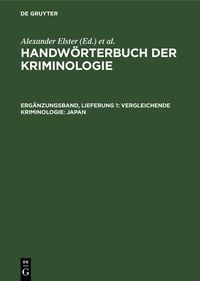 Produktbild: Vergleichende Kriminologie: Japan
