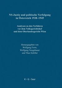 Produktbild: NS-Justiz und politische Verfolgung in &Ouml;sterreich 1938&ndash;1945