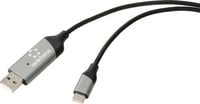 Produktbild: Renkforce Data Link Kabel USB 2.0 USB-C&reg; Stecker, USB-A Stecker 2.00m Schwarz RF-7116126
