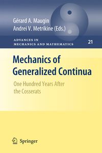Produktbild: Mechanics of Generalized Continua