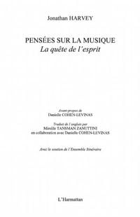 Produktbild: Pensees sur la musique la quete de l'esprit