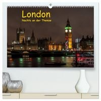 Produktbild: London - Nachts an der Themse (hochwertiger Premium Wandkalender 2026 DIN A2 quer), Kunstdruck in Hochglanz