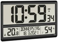 Produktbild: TFA Dostmann 60.4520.01 Funk Wanduhr 36 cm x 2.8 cm x 23.5 cm Schwarz Gro&szlig;es Display