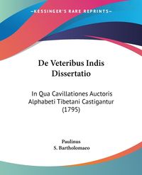 Produktbild: Paulinus: Veteribus Indis Dissertatio