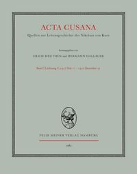 Produktbild: Acta Cusana. Quellen zur Lebensgeschichte des Nikolaus von Kues. Band I, Lieferung 2