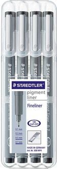 Bild vom Artikel Staedtler 308 WP4 308 WP4 Fineliner Schwarz 0.1 mm, 0.3 mm, 0.5 mm, 0.7mm 4St. vom Autor 