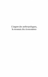 Produktbild: L'argent des anthropologues, la monnaie