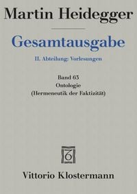 Produktbild: Ontologie. Hermeneutik der Faktizit&auml;t